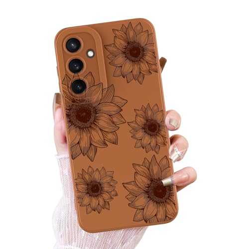 OOK Floral Case for Samsung Galaxy S23 FE, Cute Sunflower Blooms, Brown