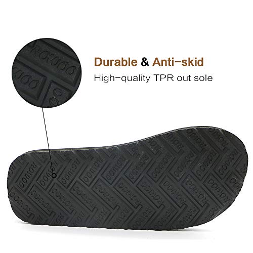 Men's PU Leather Flip Flops - Slip on Casual Thong Sandals4