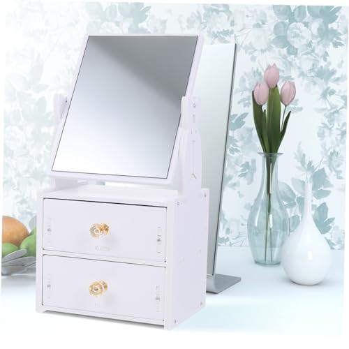 Espejo de maquillaje con organizador y caja de almacenamiento grande miniatura 6