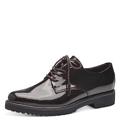 Marco Tozzi Zapatos con Cordones para Mujer, Mocca Patent, 37 EU