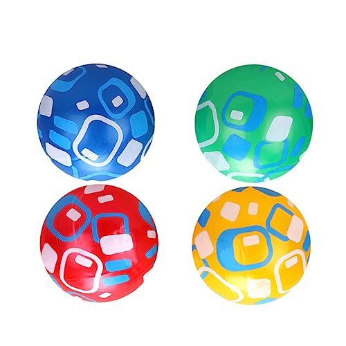 ibasenice 4pcs Inflatable Bouncing Balls for Stretch Ball with Creative Pattern for Outdoor Beach Play Random Color Variety and Random Color