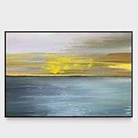 Framed Canvas Wall Art Abstract Seascape Canvas Prints Home Artwork Decoration for Living Room,Bedroom - 16x24 inches