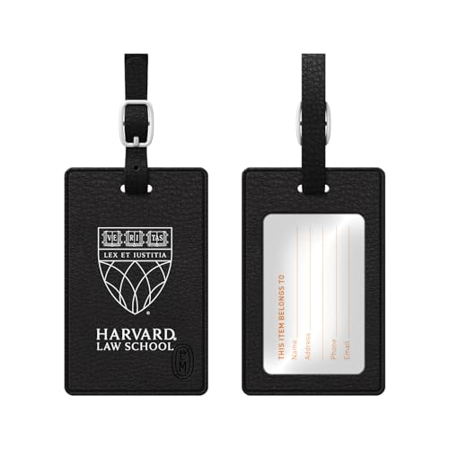 OTM Essentials Berklee College of Music Faux Leather Luggage Tag, Durable Travel Accessories with Adjustable Strap and ID Card, Classic