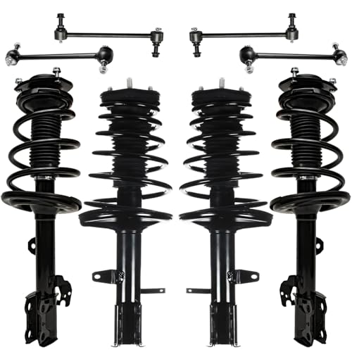 Image of Detroit Axle - AWD 8pc Struts Kit for Toyota 2009 2010 2011 2012 Venza, Front and Rear Struts w /Coil Spring Sway Bar Links Replacement Suspension Quick Install Ready Strut Shock Assembly