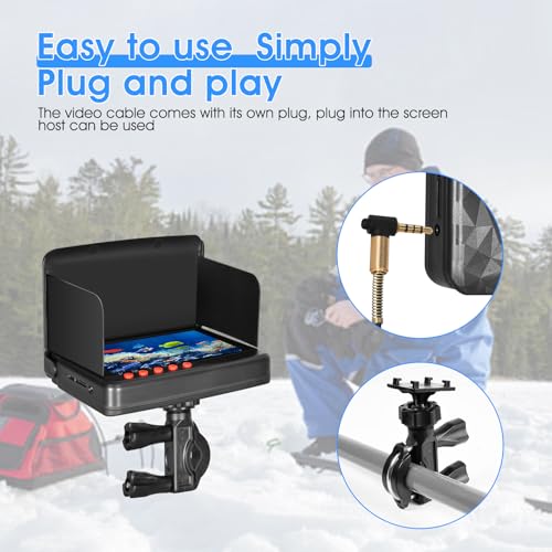 Image of Fish Finder Underwater Fishing Camera 5 Inch Upgraded HD 4K Display Ice Fishing Camera Underwater 8 IR Lights Night Vision Portable Boat Fishing Finder