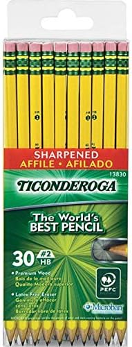 Dixon Ticonderoga Wood Cased 2hb Pencils Pre Sharpened Box Of 30 Yellow 13830 Amazon Com Au Stationery Office Products