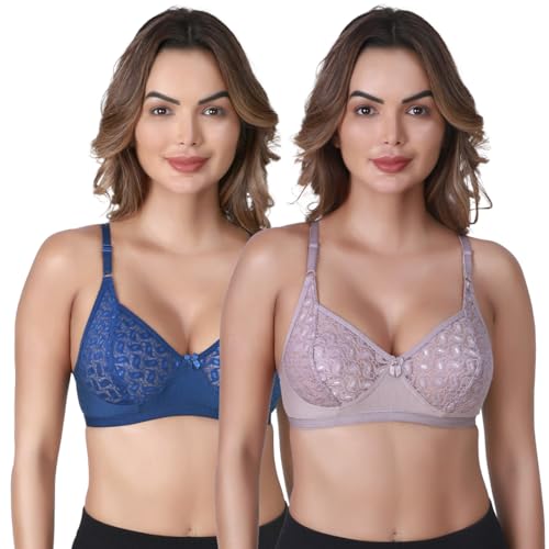 Image of SKDREAMS Naina Net Seamed Non Padded Full Coverage Non-Wired Women Full Coverage Bra