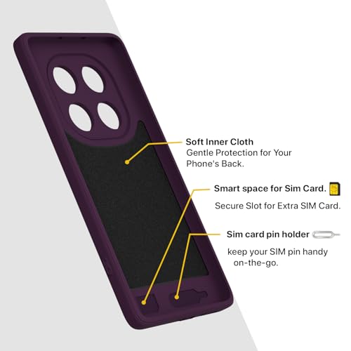 Image of Outlouders Back Cover for Redmi Note 15 5G Soft Matte Silicone Cover with Slim Fit | Mag-Safe Logo (Not Mag-Safe Compatible) | Shockproof | Camera Protection Bumper Case (Purple)