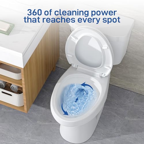 Senfot Two Piece Toilet Elongated ADA 17.5" Height, Side Press Flush Split Toilet with Under-Locking Lid, Toilets for Bathrooms Comfort, Powerful Flushing American Standard Toilet, White - Image 4