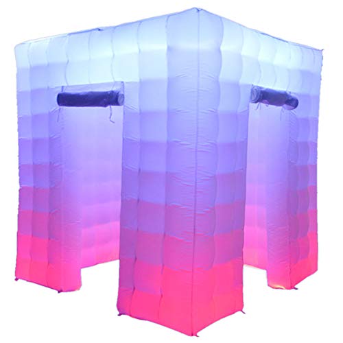SAYOK Inflatable Photo Booth Enclosure(8.2x8.2x8.2ft) with Inner Air Blower and Remote Controller, Photo Booth Backdrop for Event Weddings Photo Booth Company, Two Doors