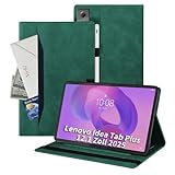 Auslbin Hülle für Lenovo Idea Tab Plus 12.1 Zoll 2025 PU Leder Geschäftsstil Schutzhülle mit Standfunktion & Kartensteckplatz/Magnetische Cover Hülle mit Stifthalter Grün