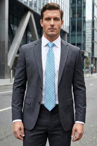 Image of HISDERN Mens Ties Plaid Tie and Pocket Square Set Classic Woven Formal Checkered Neckties & Handkerchief Wedding Party