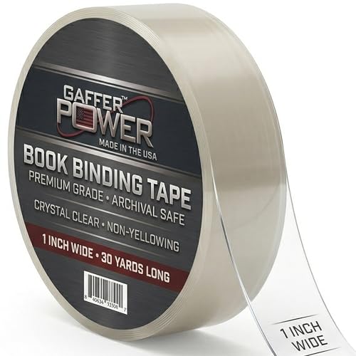 Gaffer Power Clear Book Repair Tape 1 in Wide, Acid Free, Non-Yellowing