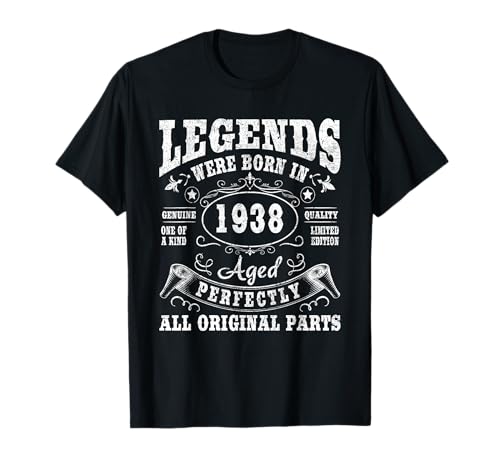 87 Cumpleaños 87 Años Hombre Mujer Vintage 1938 Regalo Camiseta