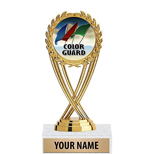 5.5" Gold Color Guard Trophies, Custom Olympia Color Guard Trophy Award