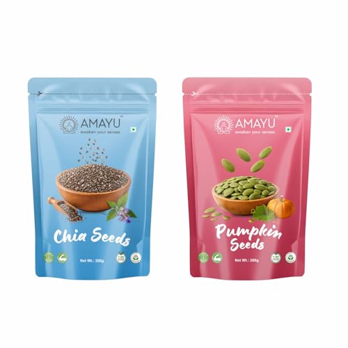 Image of AMAYU Healthy Seeds Combo Pack | Nutrient-Rich Superfoods for Daily Wellness | High in Fiber, Protein & Omega-3 | Premium Natural Seeds for Everyday Nutrition | 200g Each