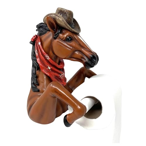 BestGiftEver Rustic Western Rodeo Cowboy-Themed Horse Wall Mount Toilet Paper Holder - Lodge Cabin Style Bathroom Decor for Authentic Western Theme