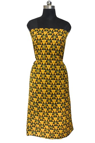 Image of Ethnics of Kutch Women's Ajrakh Modal Silk Natural Dye Hand Block Print Unstitched Kurta Fabric (For Lenght - Refer Bullet Point Below)