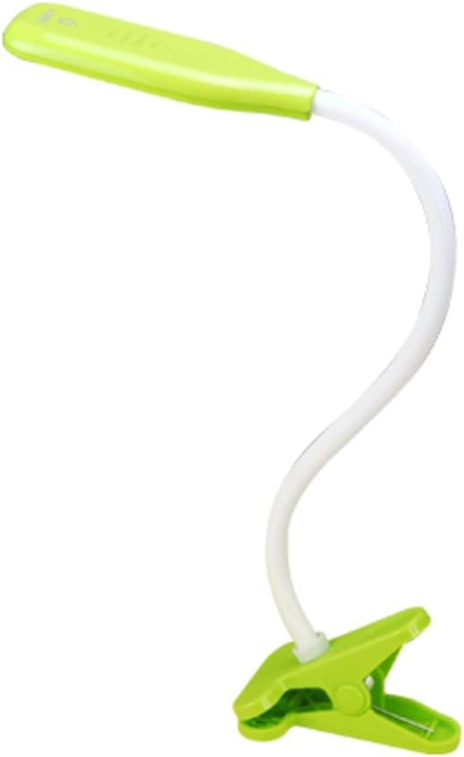 LED Desk Lamp Clamp 3-Level Dimmer Multiple Angles Rotatable Head, Green