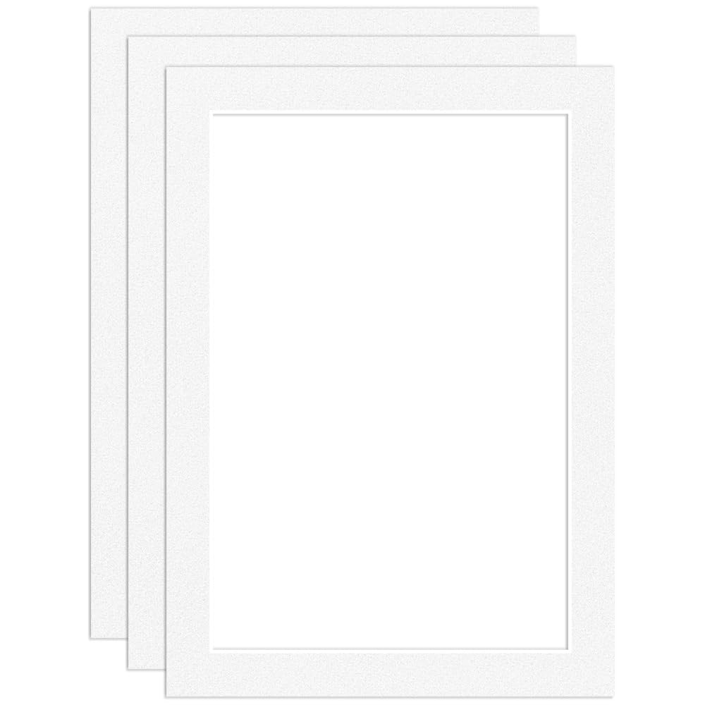 Procut Global, passepartout bianco per foto da 70 x 50 cm, adatto per aperture da 60 x 40 cm, supporto per foto, poster, stampe e certificati, prodotto nel Regno Unito, confezione da 3