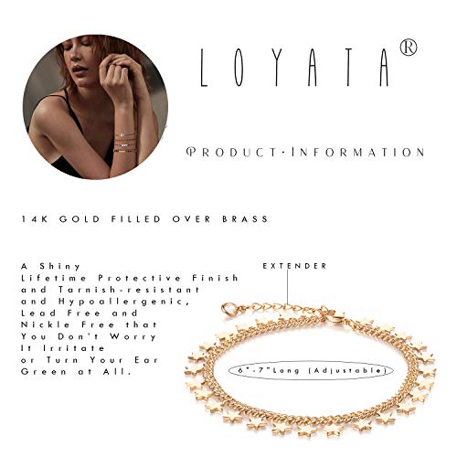 Loyata Chain Bracelet Gold Star Dangle 14K Gold Filled Dainty Simple Jewelry Gift For Women #TOP4