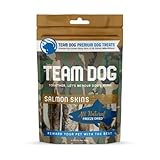 Team Dog Wild Alaskan Salmon Skin Treats for Dogs | Gluten Free, Grain Free, Single Ingredient | Freeze-Dried Raw Dog Treats Rich in Omega 3 | Promotes Healthy Skin & Coat | 4 Dog Chews per Bag