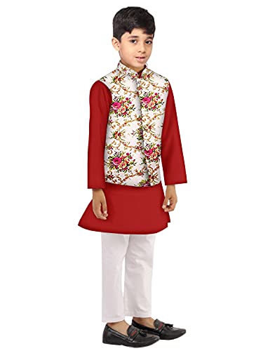 Image of Os mens kurta pyjama with nerhu jacket combination of baap-beta & father and son's | 100% cotton kurta pyjama | Nerhu jacket satin material