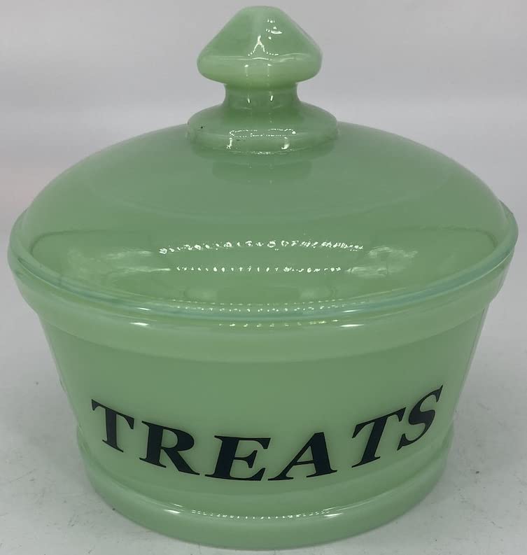Covered Bowl - Pet Treats - Rosso Exclusive - American Made Glass - Mosser Glass USA (Jade)