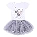 Neeseelily Baby Girls Clothes 2pc Cute T-Shirt+ Tulle Tutu Skirt Cartoon Outfit Set