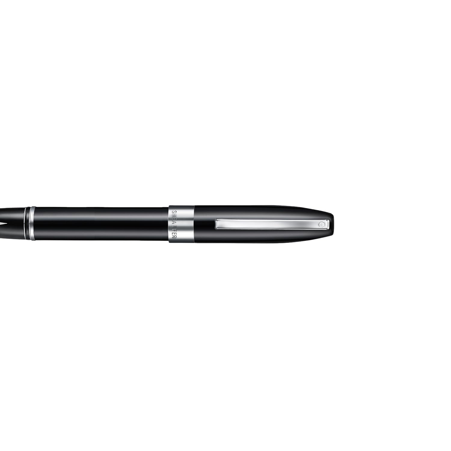 Sheaffer Legacy 9064 Stylo plume noir brillant Pointe moyenne incrustée avec bords plaqués palladium avec pochette pour stylo