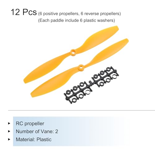 Hélices de drone 1045 quadricoptère plastique jaune avec bagues