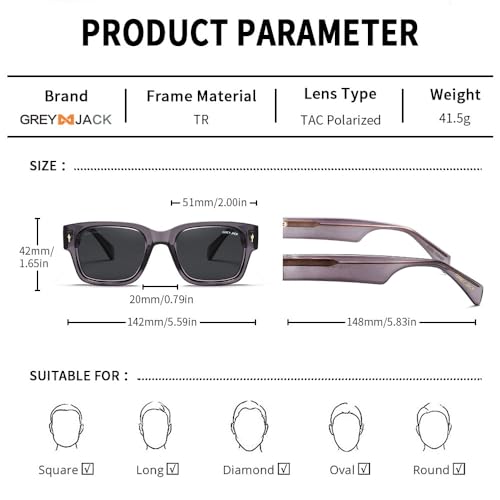 Image of grey jack 100% UV Protection Shades Retro Polarized Sunglasses for Men Women Branded Stylish Design Glasses 3316