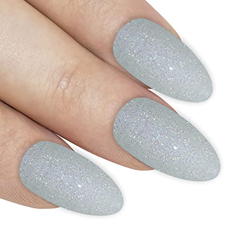 Bling Art Almond False Nails Fake Stiletto Gel White Acrylic Long 24 Tips Glue