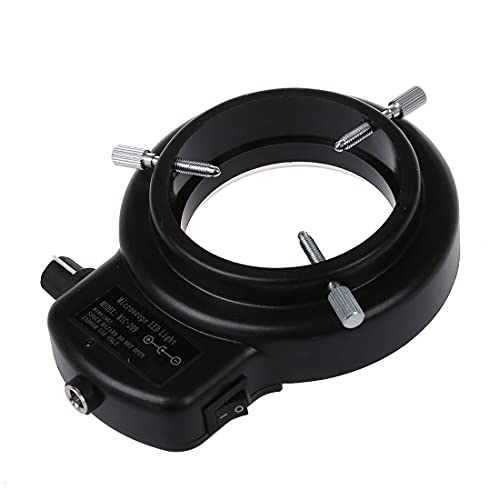 Tiamu 144 LED Perlen Mikroskop Ringlicht, Optische Stereomikroskop Kamera Ringleuchte, Super Helligkeit Ringleuchte 6000K 0-100% Einstellbar, Schmuck Reparatur Lampe(EU Plug Schwarz) – Bild 7
