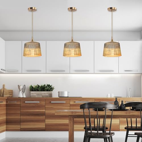Modern Style Battery Operated Pendant Light Over Kitchen Island,6 RGB Colors Dimmable Hanging Lighting With Remote Control,Wireless Pendant Lights Fixtures(include Bulb & Remote Control)(Gray) by jengush - Used condition - Image 2