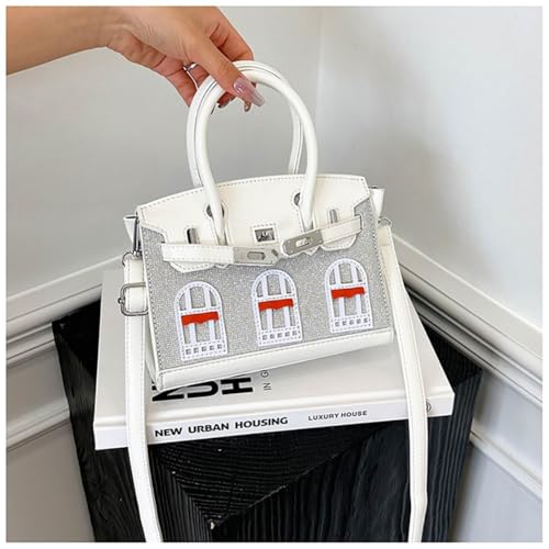 Mini Square Tote Crossbody Bag for Women, Vegan Leather Structured Handbag with Adjustable, Chic Small Classic House Satchel3