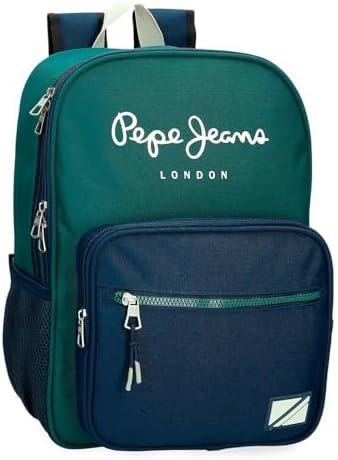 Pepe Jeans Ben Mochila Escolar, Verde, 30x40x12 cms | Doble Compa...