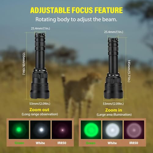 Image of KL62Plus Green White IR850 Zoomable Long Range Hunting Light Kit