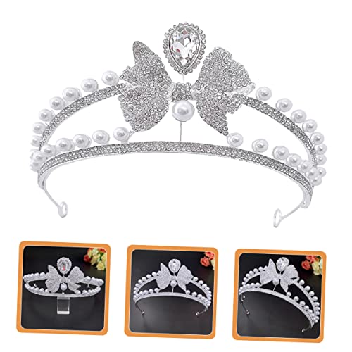Tiara de diamantes de imitación accesorio capilar para novia elegante 4