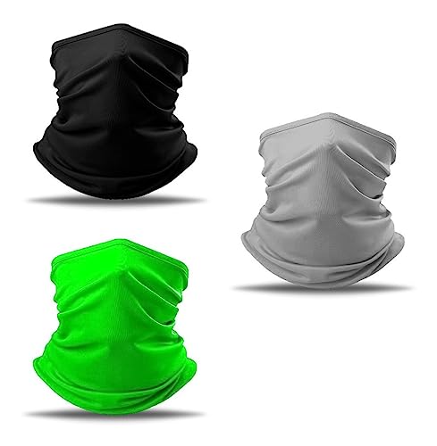 Kit 3 Bandanas Tubular Tamanho Único Multiuso Mascara Balaclava Bike Moto Ciclismo Gola Preta Azul e