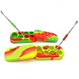 SILICONE ALLEY 2 Carving Tool + 2 Tie Dye-colored Multi-Compartment Wax Container