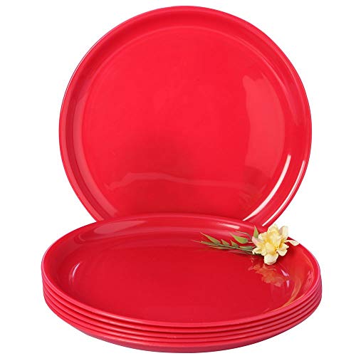 Image of 6 Pcs Microwave Safe Dinner Set for Office Or Home, Asssorted Color (6 Plates)
