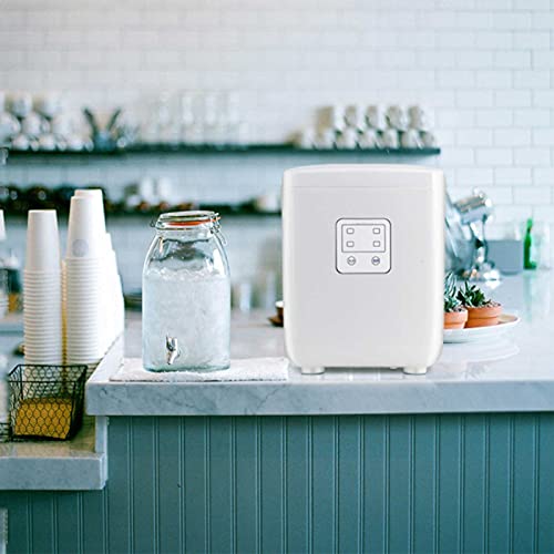 Máquina fabricadora de hielo de sobremesa, compacta y automática, para hogar o cocina, produce cubos redondos de hielo, material ecológico, silenciosa y estable miniatura 4