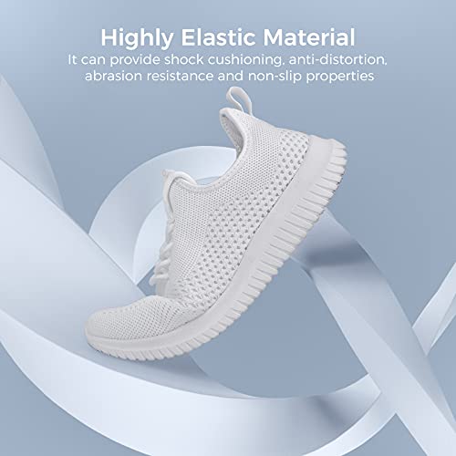 Image of Flysocks Slip On Sneakers for Women-Non Slip Gym Sports Shoes Lightweight Comfortable Walking Tennis Shoes White 11