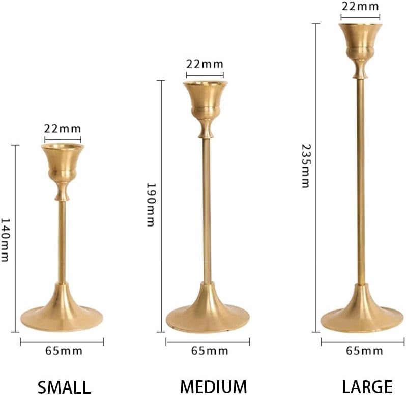 Candleholders Vintage Gold Metal Candle Holder Fragrance Base Stand Home Decor Accent for Candlelit Dinners(Medium)