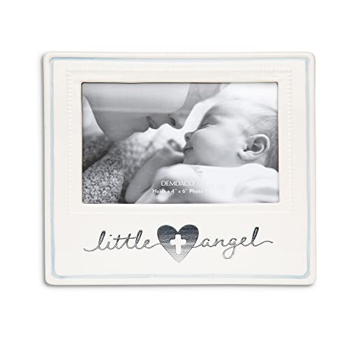 Demdaco Little Angel White And Blue Holds 4 X 6 Inch Photo Ceramic Wall Or Tabletop Frame #TOP20