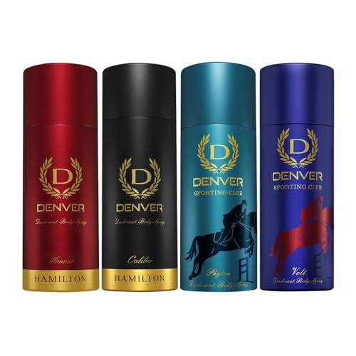 Image of Denver Volt, Phyton -165 ML Each & Honour, Caliber - 150 ML Each, Deodorant For Men, Pack of 4|Long Lasting Deodorant For Men