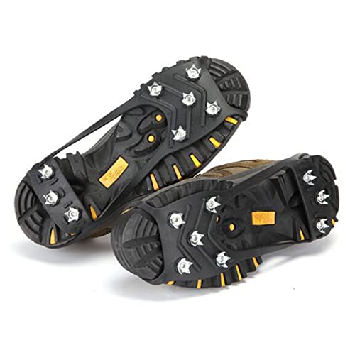YHYP Crampones de 8 Dientes, Fundas de Zapatos Antideslizantes para Caminatas Al Aire Libre, Adecuadas para Caminar, Trotar y Pescar