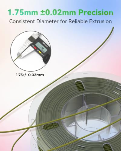 Image of VOXELAB HS PLA+ Filament 1.75mm, High Speed PLA Plus 3D Printer Filament, 1kg (2.2lbs) for Most FDM 3D Printers, Enhanced Toughness & Smooth Printing, Superior Layer Adhesion(Olive Green)
