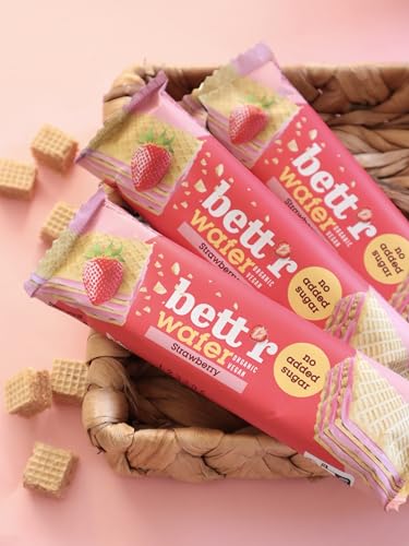 Bett'r BIO-Waffel mit Cashew-Erdbeer-Creme, ohne Zuckerzusatz, Vegan – 20 x 30g